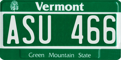 VT license plate ASU466
