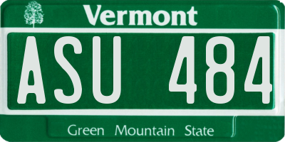 VT license plate ASU484