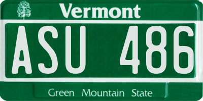 VT license plate ASU486