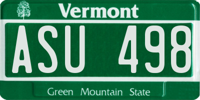 VT license plate ASU498
