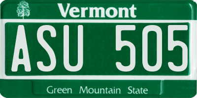 VT license plate ASU505