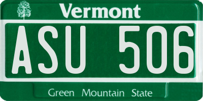 VT license plate ASU506