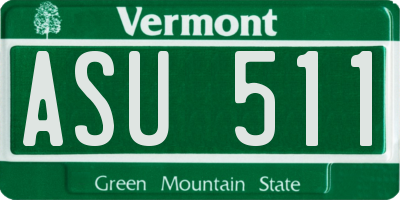 VT license plate ASU511