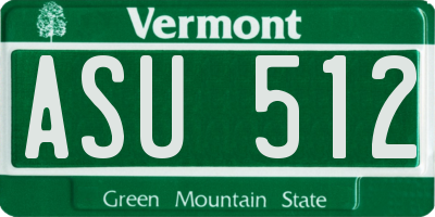 VT license plate ASU512