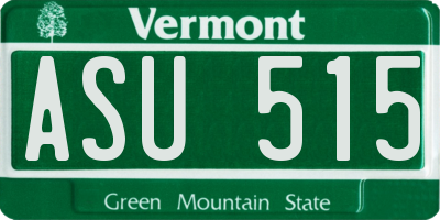 VT license plate ASU515