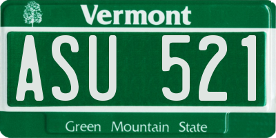 VT license plate ASU521
