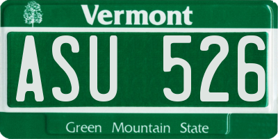 VT license plate ASU526
