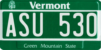 VT license plate ASU530