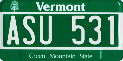 VT license plate ASU531