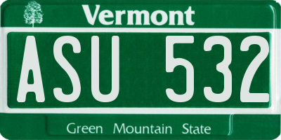 VT license plate ASU532