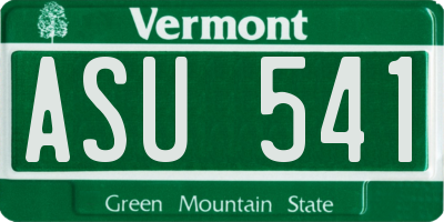 VT license plate ASU541