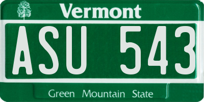 VT license plate ASU543