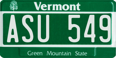 VT license plate ASU549