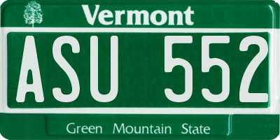 VT license plate ASU552