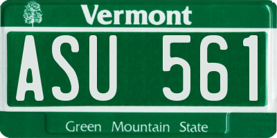 VT license plate ASU561