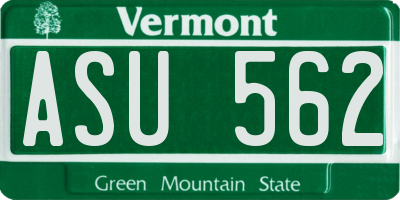 VT license plate ASU562