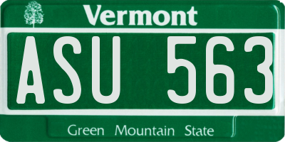 VT license plate ASU563