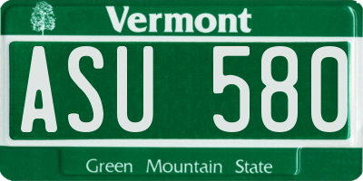 VT license plate ASU580