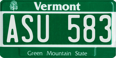 VT license plate ASU583