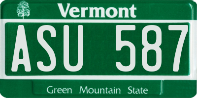 VT license plate ASU587