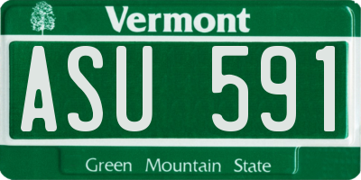VT license plate ASU591