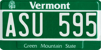 VT license plate ASU595