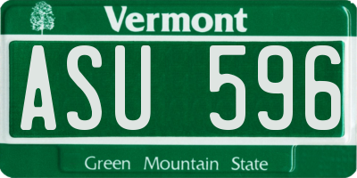 VT license plate ASU596