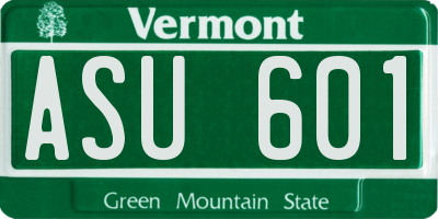 VT license plate ASU601