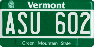 VT license plate ASU602