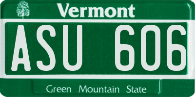 VT license plate ASU606