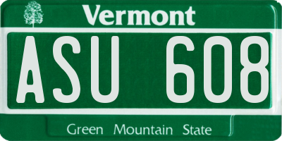 VT license plate ASU608
