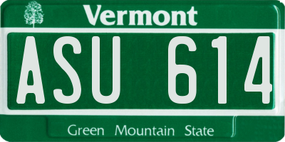 VT license plate ASU614
