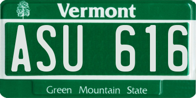 VT license plate ASU616