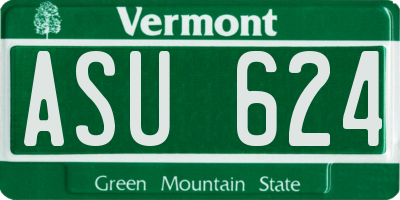 VT license plate ASU624