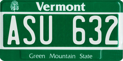 VT license plate ASU632