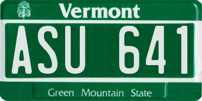VT license plate ASU641