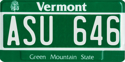 VT license plate ASU646