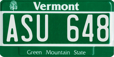 VT license plate ASU648