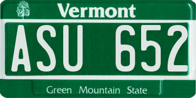 VT license plate ASU652