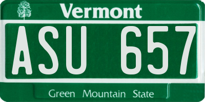 VT license plate ASU657