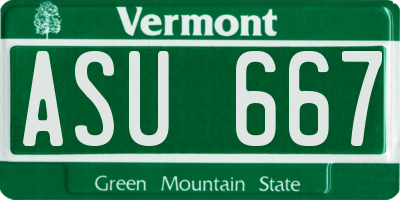 VT license plate ASU667