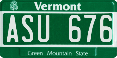 VT license plate ASU676