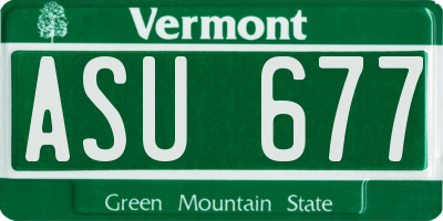 VT license plate ASU677