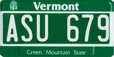 VT license plate ASU679