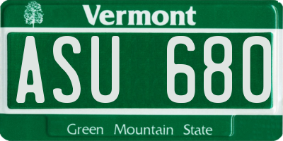 VT license plate ASU680