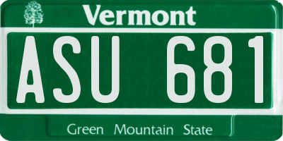 VT license plate ASU681