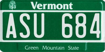 VT license plate ASU684