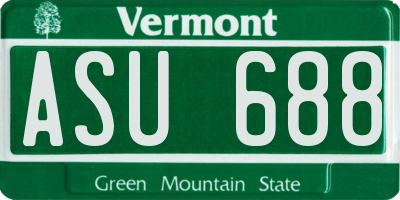 VT license plate ASU688
