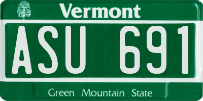 VT license plate ASU691