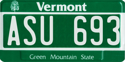 VT license plate ASU693